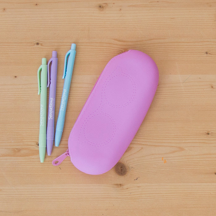 Estojo Silicone Oval Óculos Fresh Lilás*