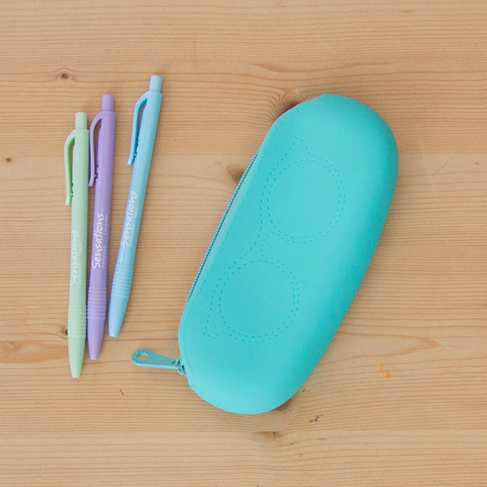 Estojo Silicone Oval Óculos Fresh Turquesa