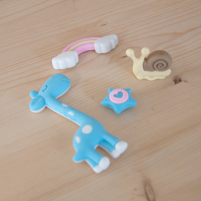 Kit 4 Borrachas Girafa Pastel