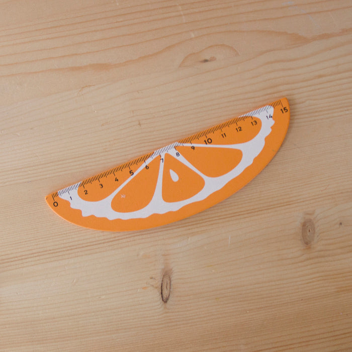 Régua 15 cm Madeira Fruta Laranja