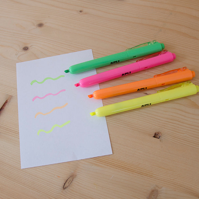 Kit 4 Marcadores Retráteis Fluo