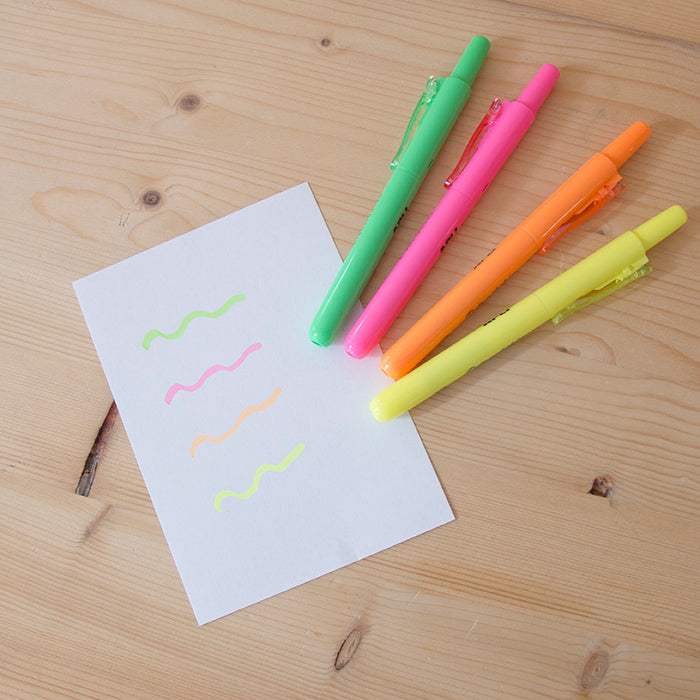 Kit 4 Marcadores Retráteis Fluo