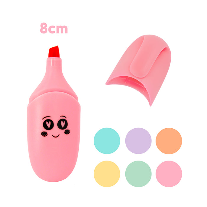 Kit 6 Marcadores Mini Pastel Carinhas