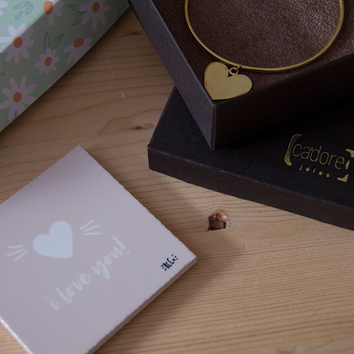 Kit I Love You: Pulseira e Azulejo I Love You