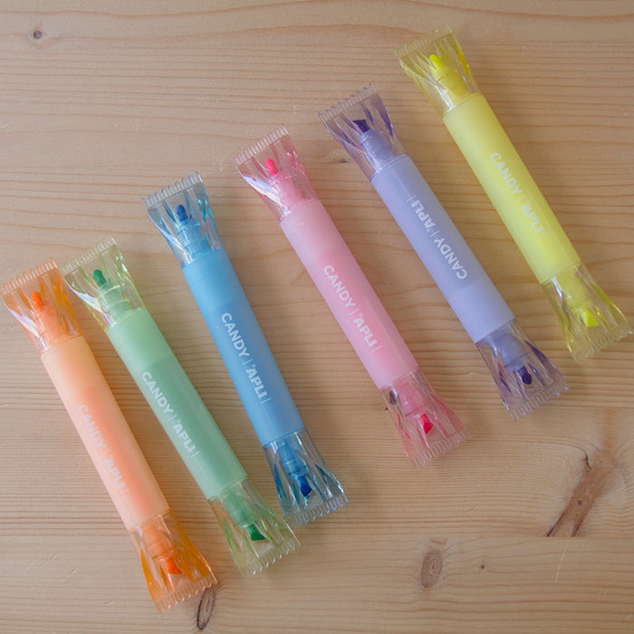 Kit 6 Sublinhadores Candy (ponta dupla)