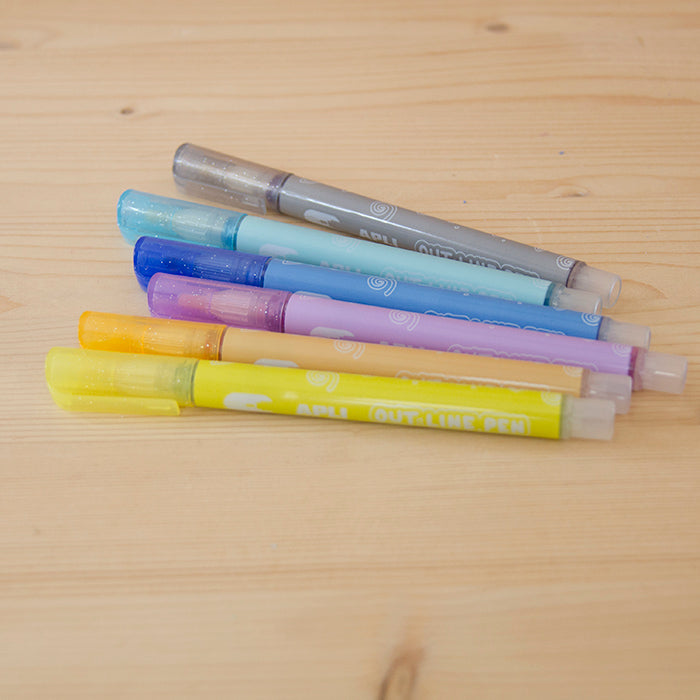 Kit 6 Marcadores Outline Apli