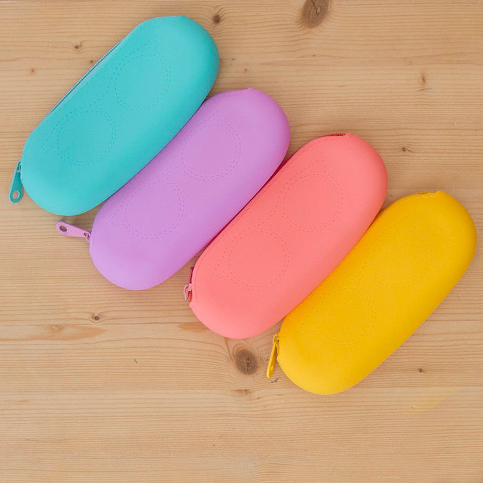 Estojo Silicone Oval Óculos Fresh Lilás*
