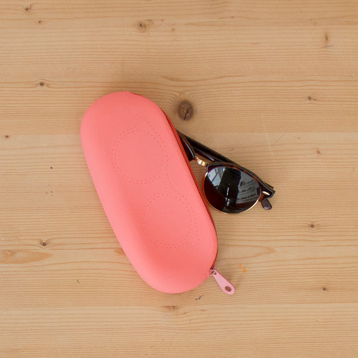 Estojo Silicone Oval Óculos Fresh Coral