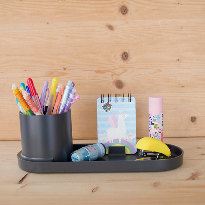 Organizador de mesa Holder Tray Cinza Escuro