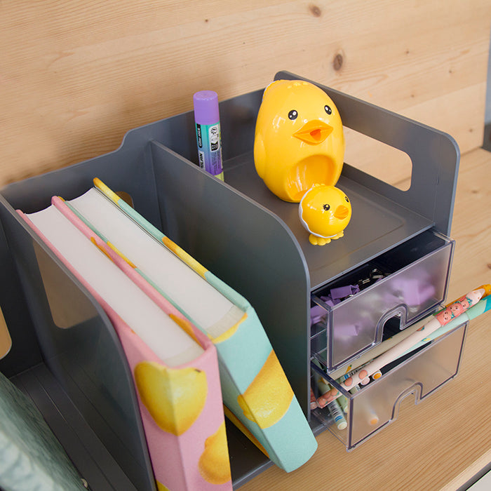 Organizador de mesa Book Rack Cinza