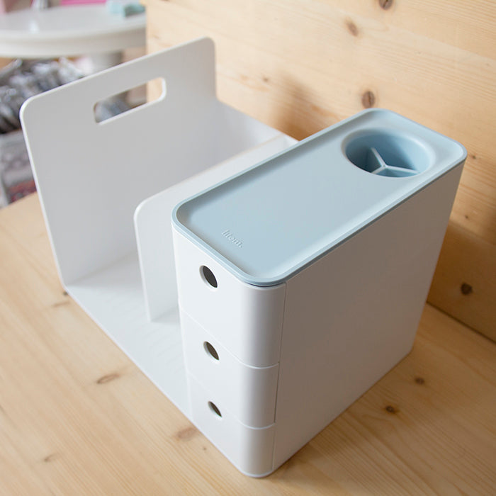 Organizador de mesa Combo Rack Branco/Azul