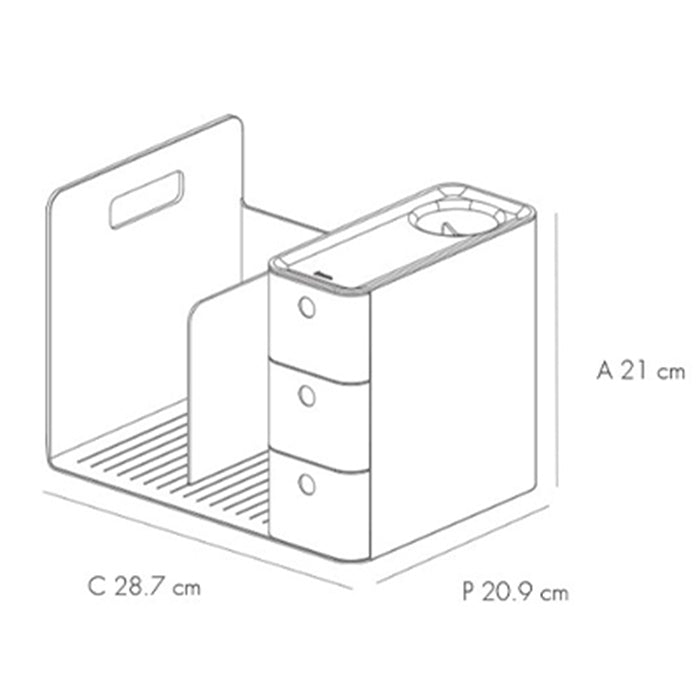 Organizador de mesa Combo Rack Branco*