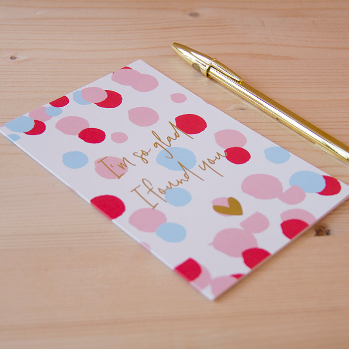 Postal Valentines Glad I'm so glad I found You Blue