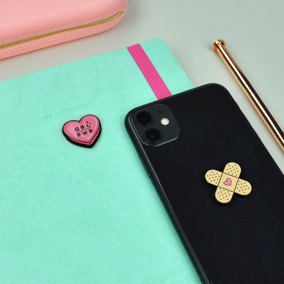 Kit 2 Stickers em metal Heart