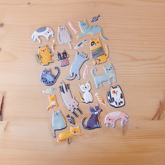 Stickers A5 c/relevo Puff Meow