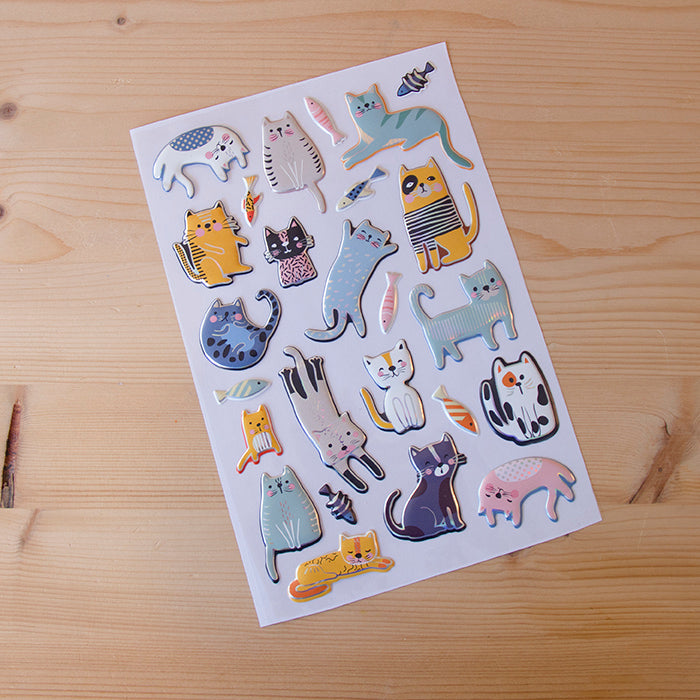 Stickers A5 c/relevo Puff Meow