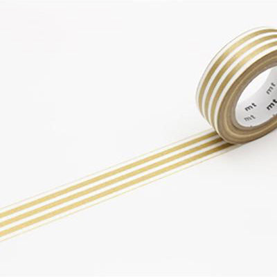 Washi Tape (15mm x 10m) Golden Stripes