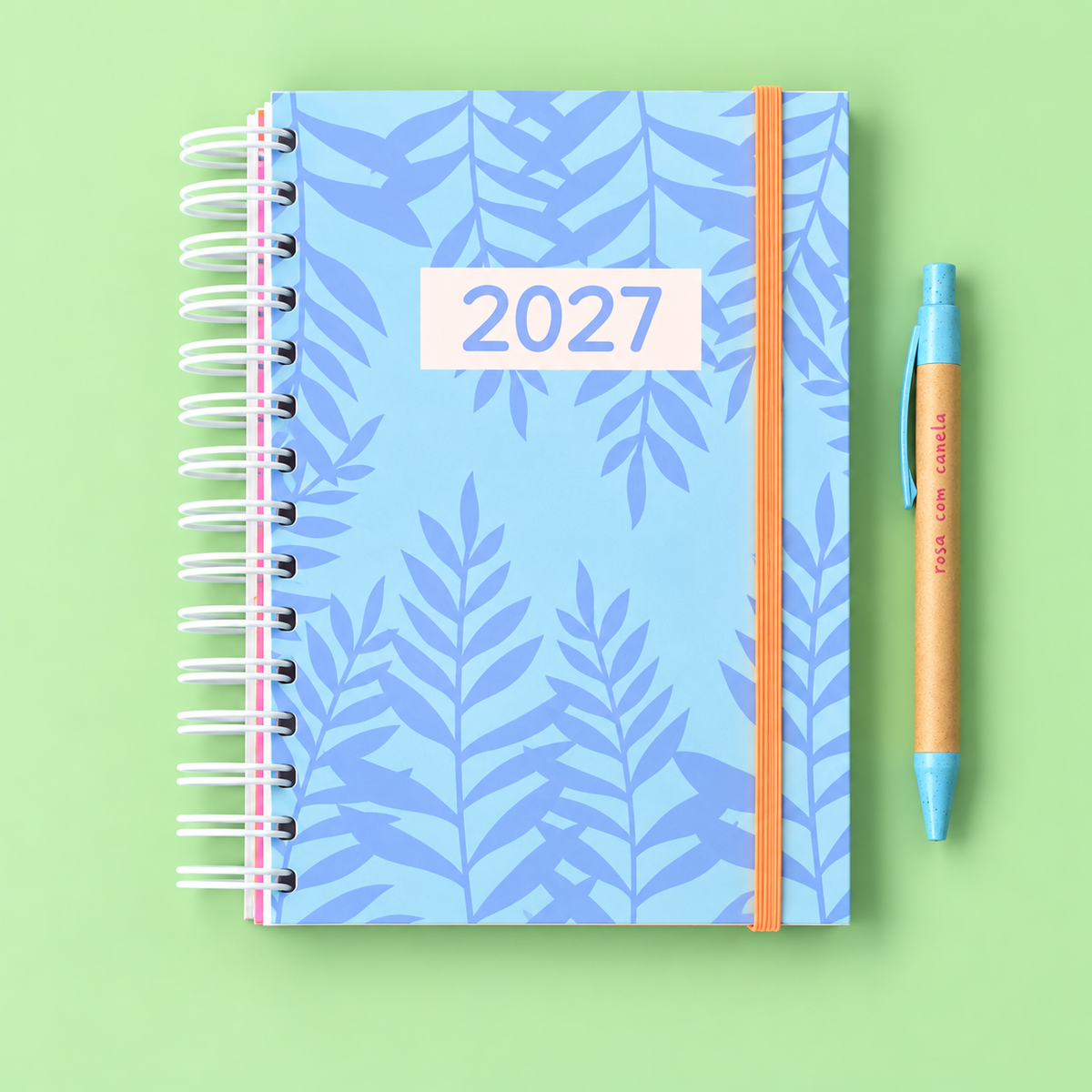 PRÉ-VENDA Agenda A5 Semanal 2027 BOTÂNICA Blue