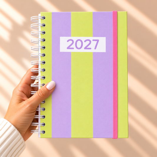 PRÉ-VENDA Agenda A5 Semanal 2027 DREAM Stripes