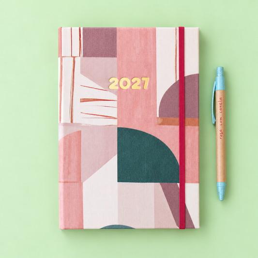 PRÉ-VENDA Agenda A5 Semanal 2027 Tecido 1019