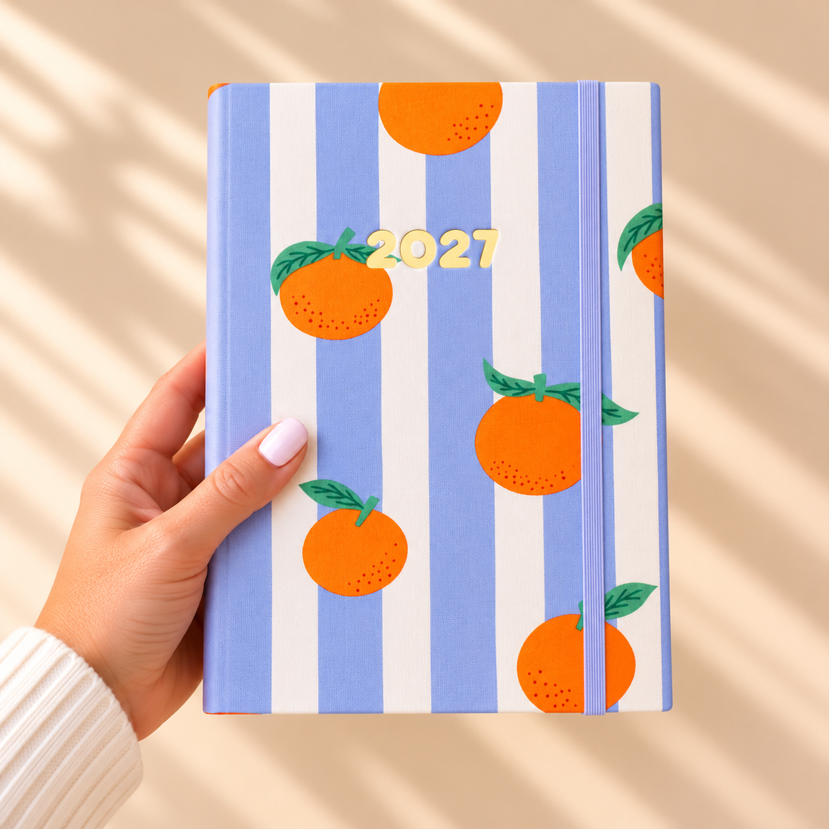PRÉ-VENDA Agenda A5 Semanal 2027 Tecido 1028 (Oranges)