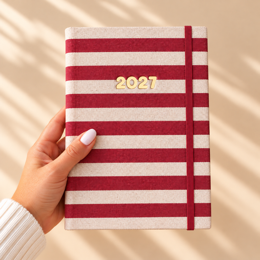 PRÉ-VENDA Agenda A5 Diária 2027 Tecido 1033