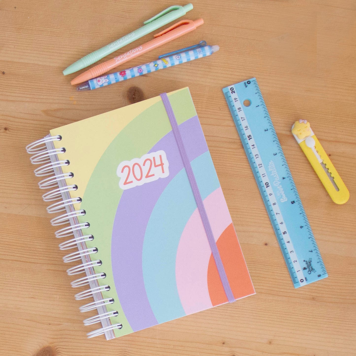 Agenda A5 Diária 2024 Capa Dura RAINBOW