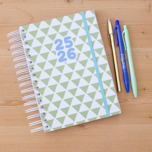 Agenda A5 Semanal 2025/2026 Capa Dura GRAPHIC GREEN