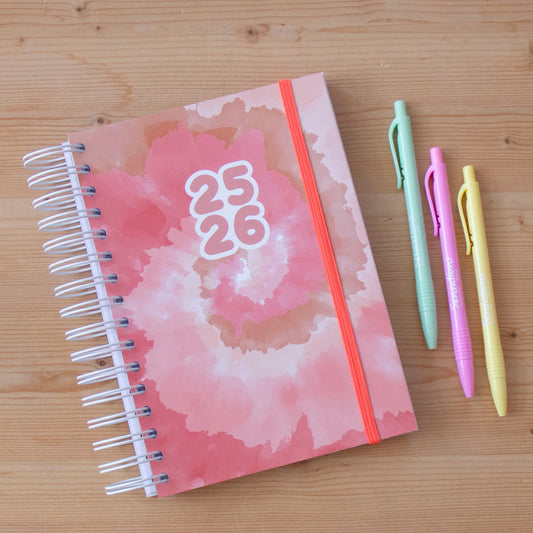 Agenda A5 Semanal 2025/2026 Capa Dura TIE DYE