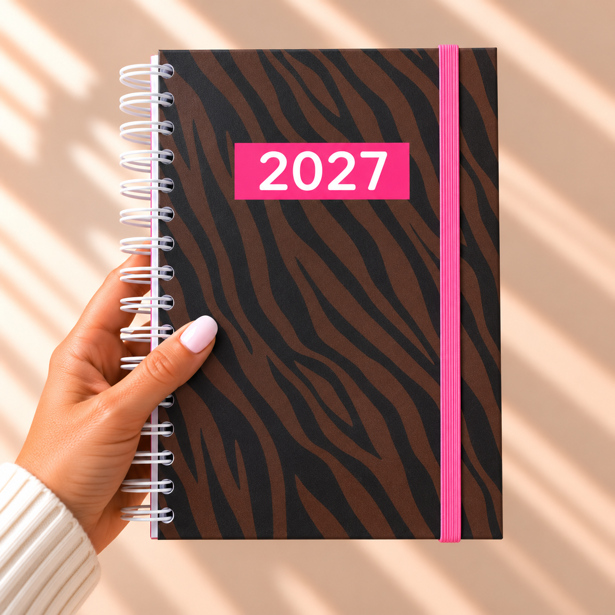 PRÉ-VENDA Agenda A5 Semanal 2027 PINK SAFARI Zebra