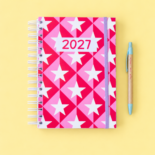 PRÉ-VENDA Agenda A5 Semanal 2027 POP ART Stars