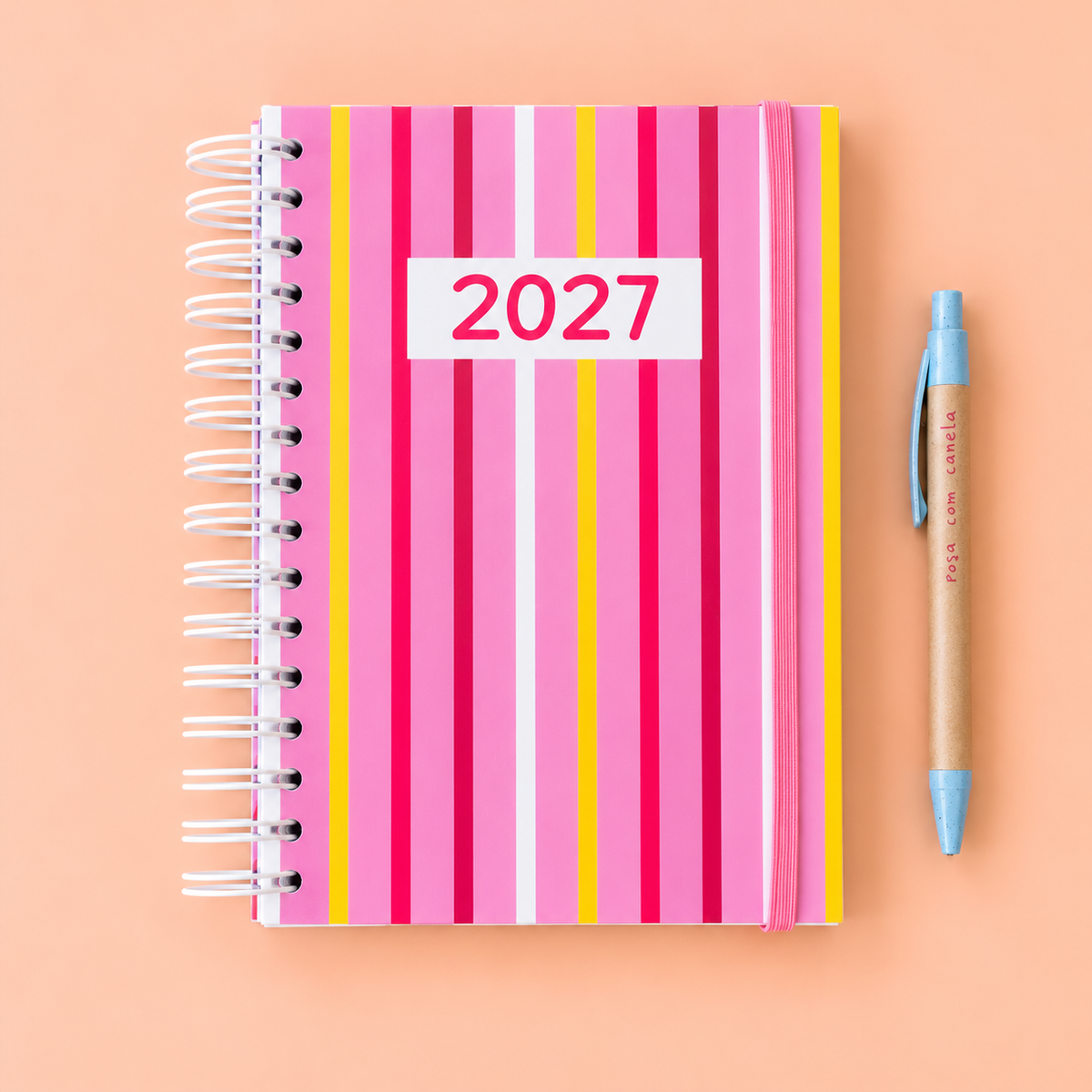 PRÉ-VENDA Agenda A5 Diária 2027 POP ART Stripes