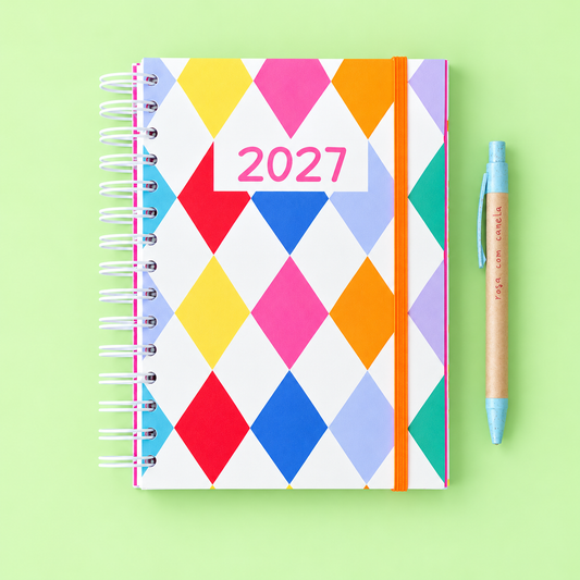 PRÉ-VENDA Agenda A5 Semanal 2027 RAINBOW