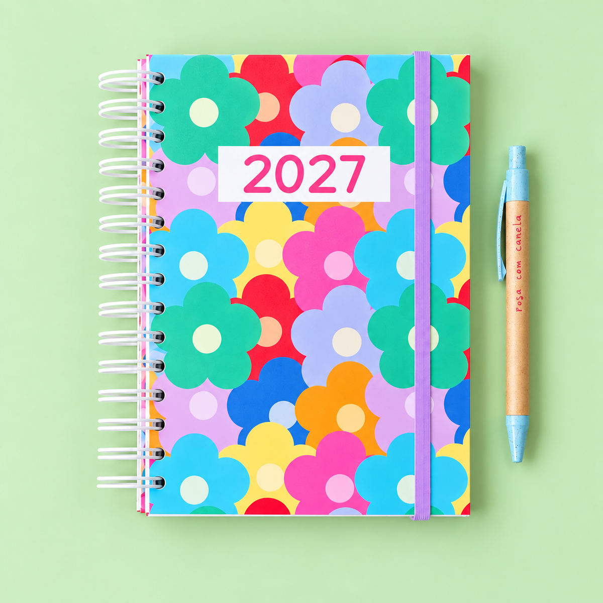 PRÉ-VENDA Agenda A5 Diária 2027 RAINBOW Flowers