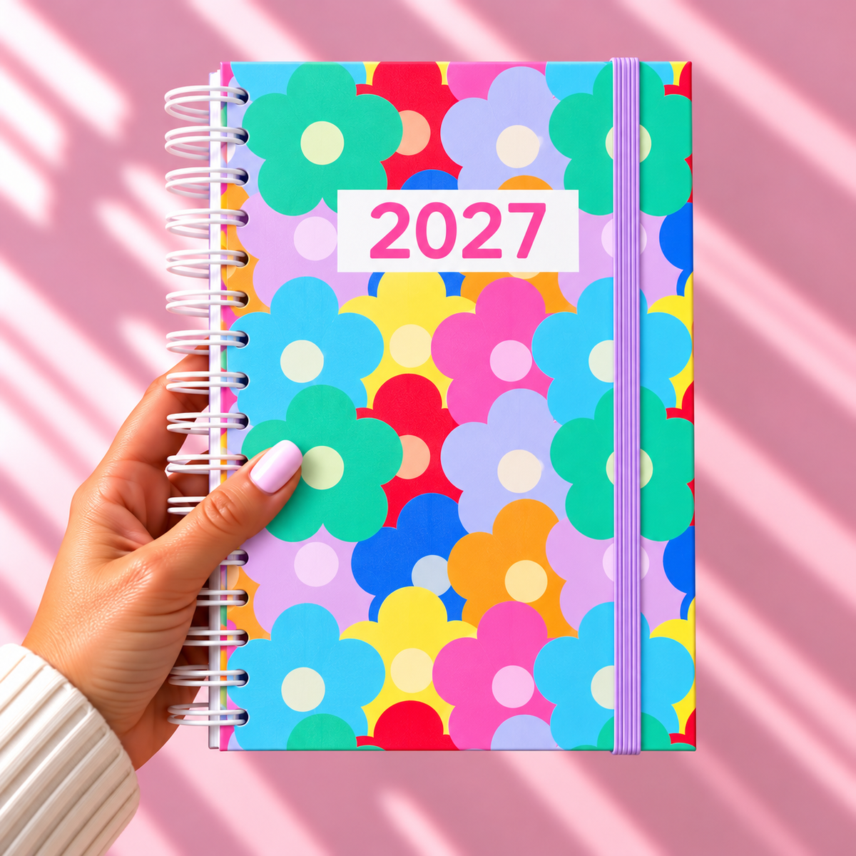 PRÉ-VENDA Agenda A5 Semanal 2027 RAINBOW Flowers