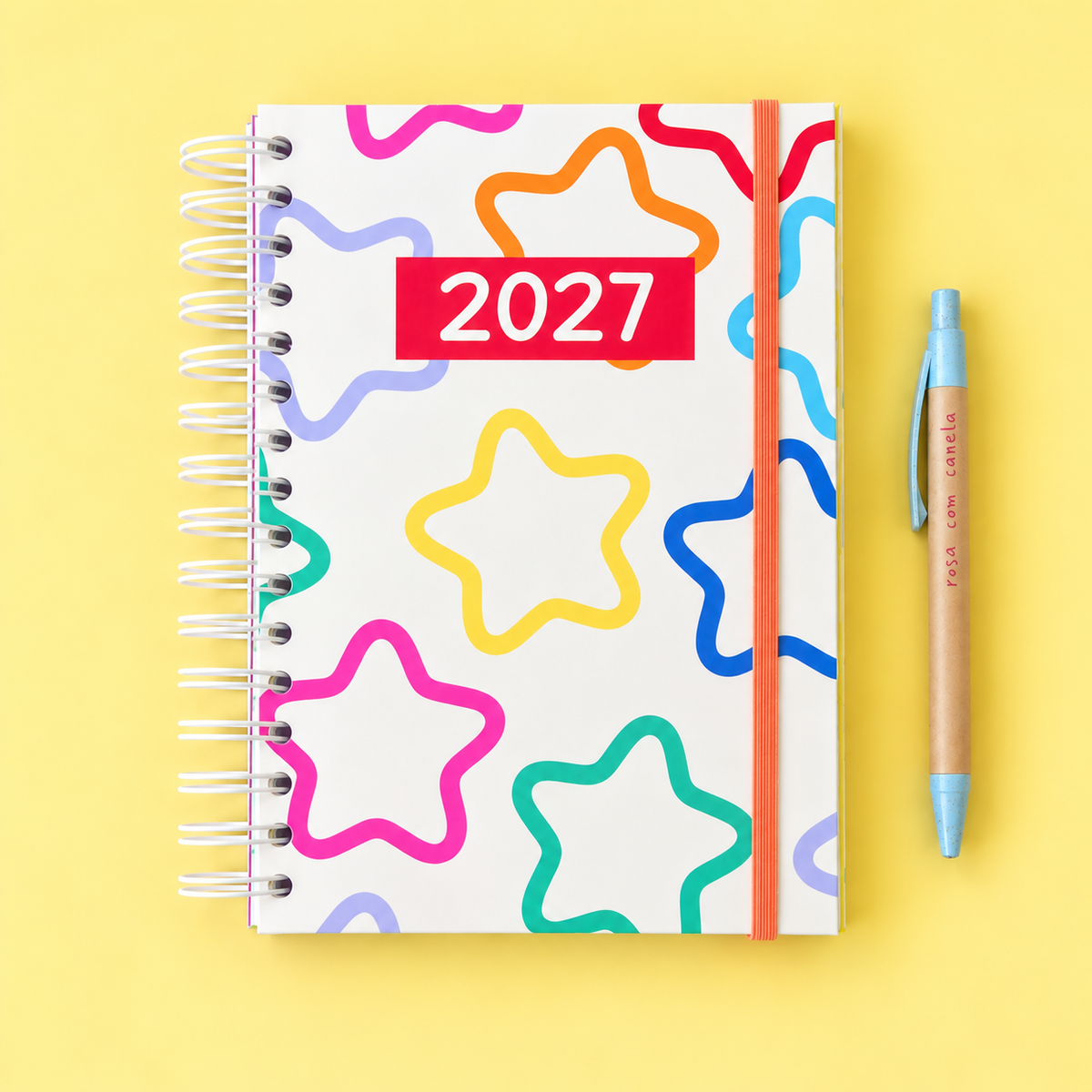 PRÉ-VENDA Agenda A5 Diária 2027 RAINBOW Stars