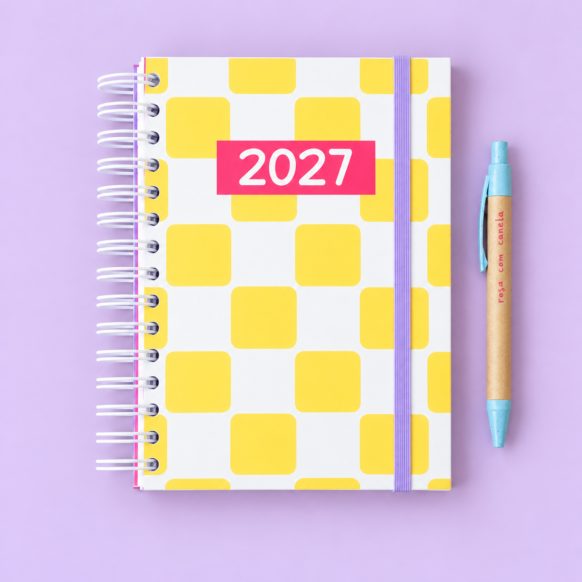 PRÉ-VENDA Agenda A5 Semanal 2027 RAINBOW Yellow