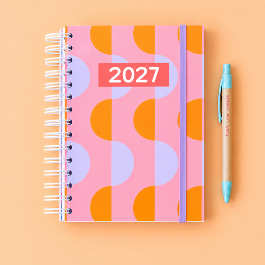 PRÉ-VENDA Agenda A5 Semanal 2027 RETRO