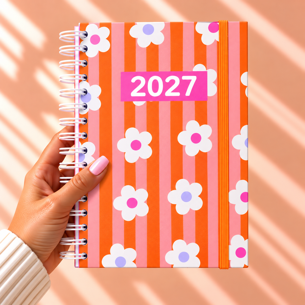 PRÉ-VENDA Agenda A5 Diária 2027 RETRO Flowers