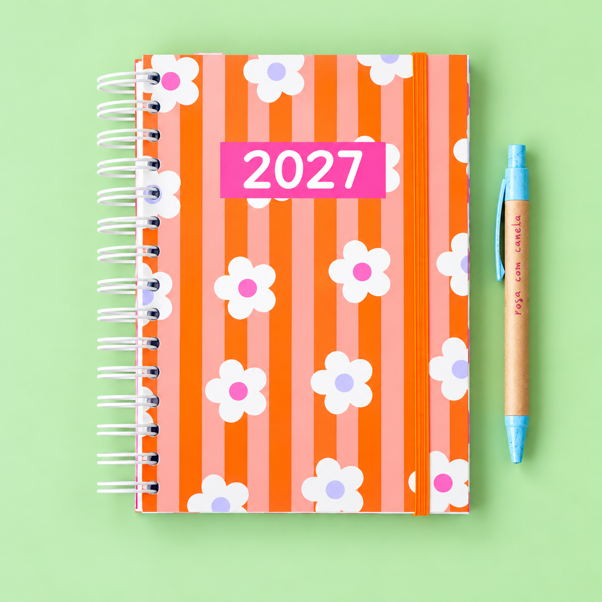 PRÉ-VENDA Agenda A5 Semanal 2027 RETRO Flowers