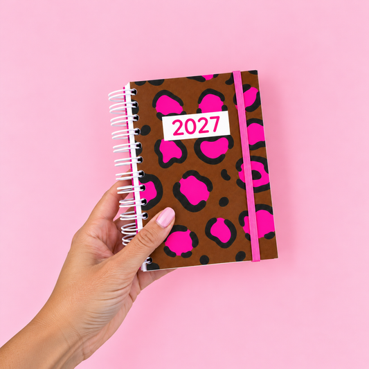 PRÉ-VENDA Agenda A6 Semanal 2027 PINK SAFARI