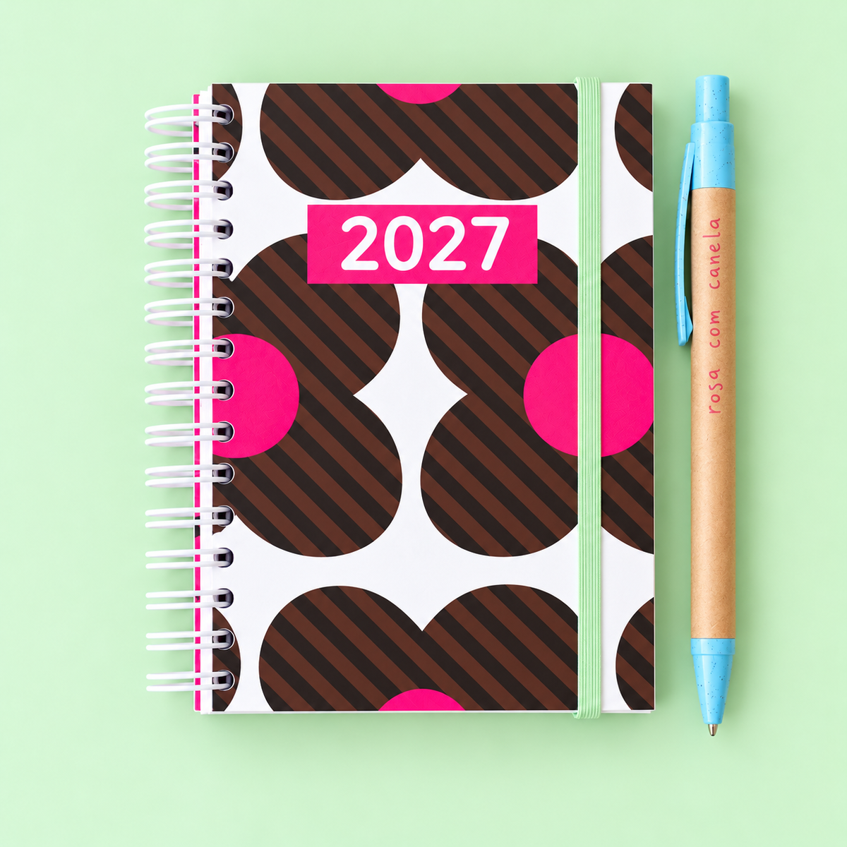 PRÉ-VENDA Agenda A6 Diária 2027 PINK SAFARI Flowers