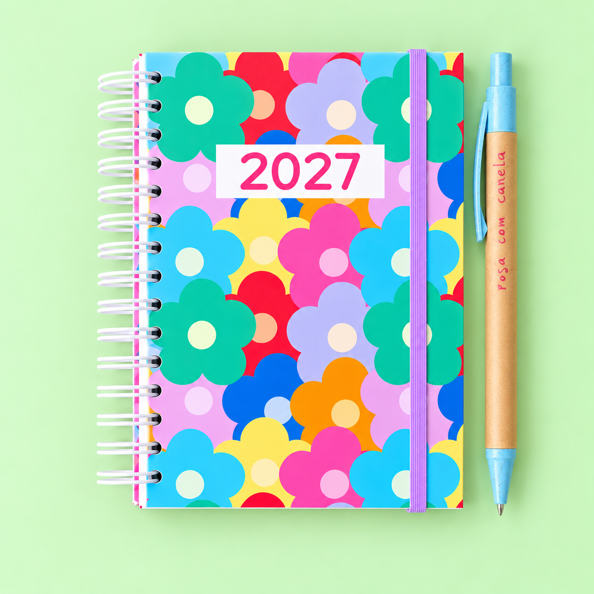 PRÉ-VENDA Agenda A6 Semanal 2027 RAINBOW Flowers