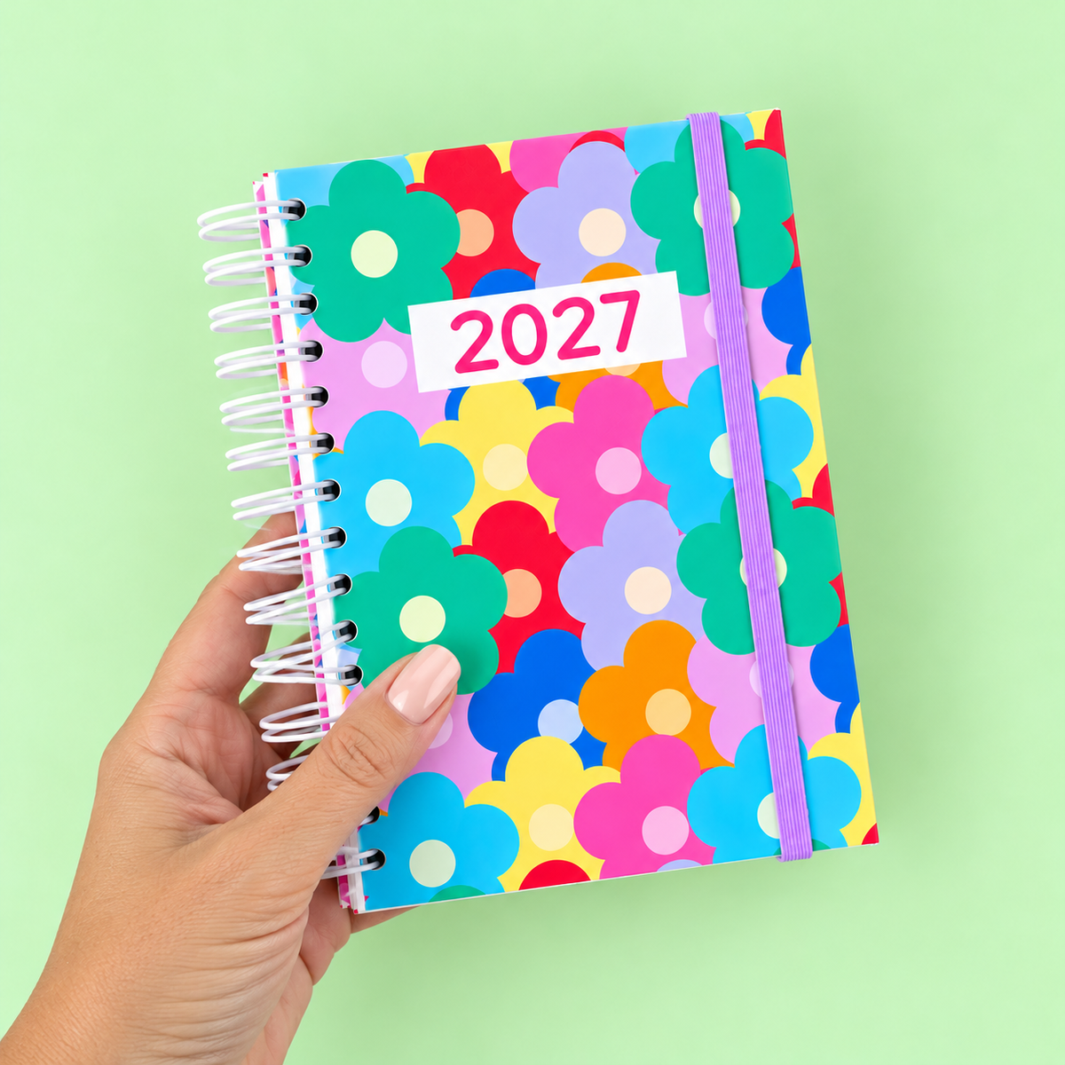 PRÉ-VENDA Agenda A6 Diária 2027 RAINBOW Flowers