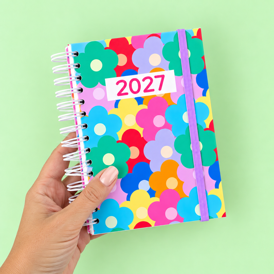 PRÉ-VENDA Agenda A6 Diária 2027 RAINBOW Flowers