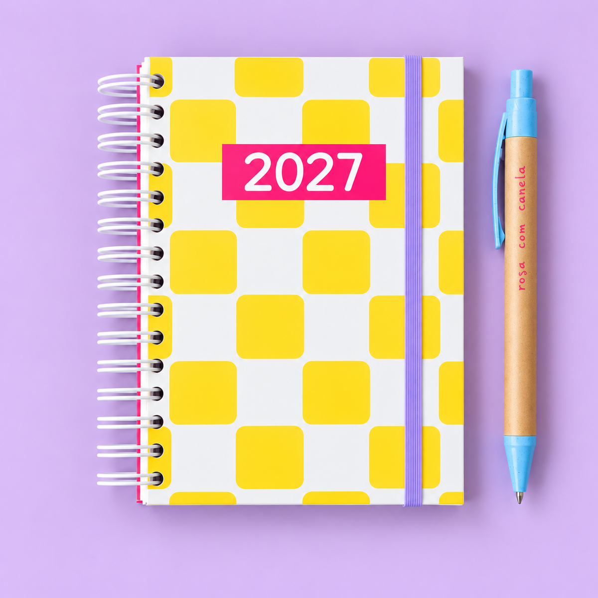 PRÉ-VENDA Agenda A6 Diária 2027 RAINBOW Yellow
