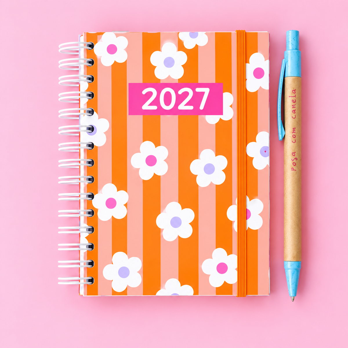 PRÉ-VENDA Agenda A6 Semanal 2027 RETRO Flowers