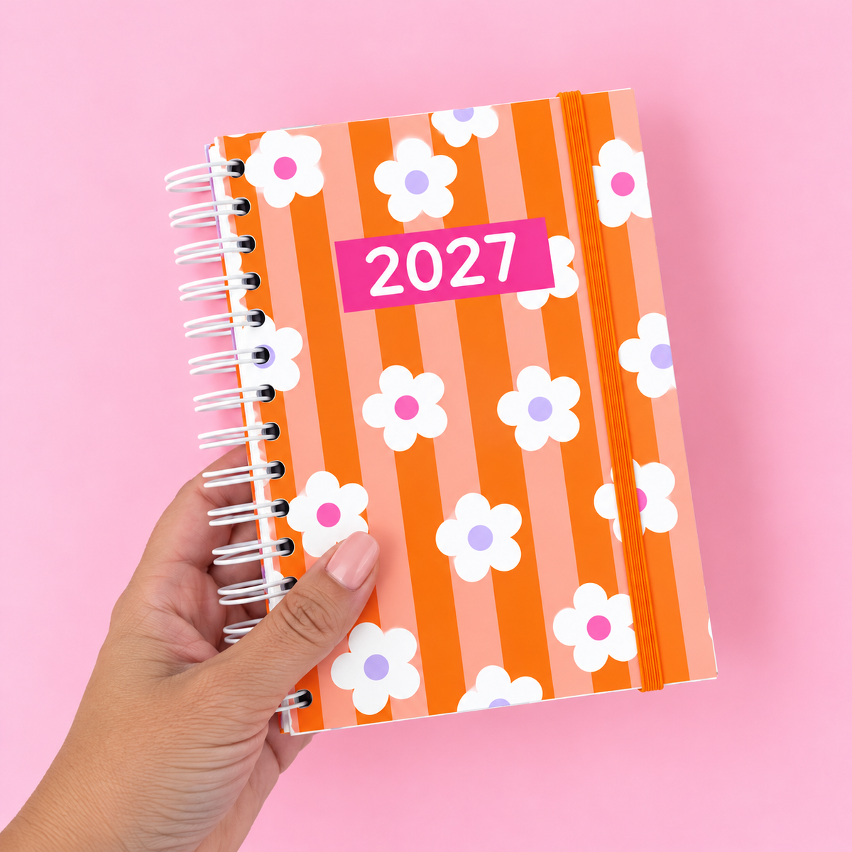 PRÉ-VENDA Agenda A6 Diária 2027 RETRO Flowers