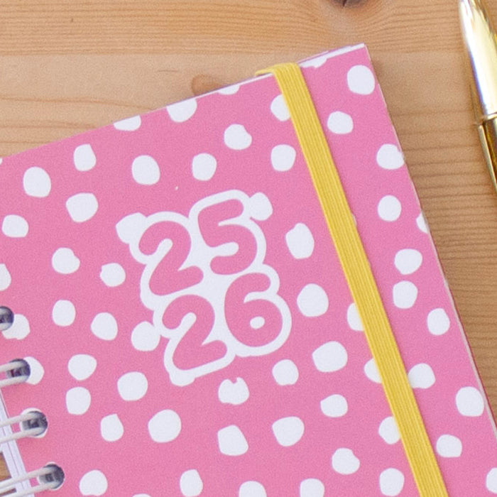 Agenda A6 Semanal 2025/2026 Capa Dura DOTS SWEET