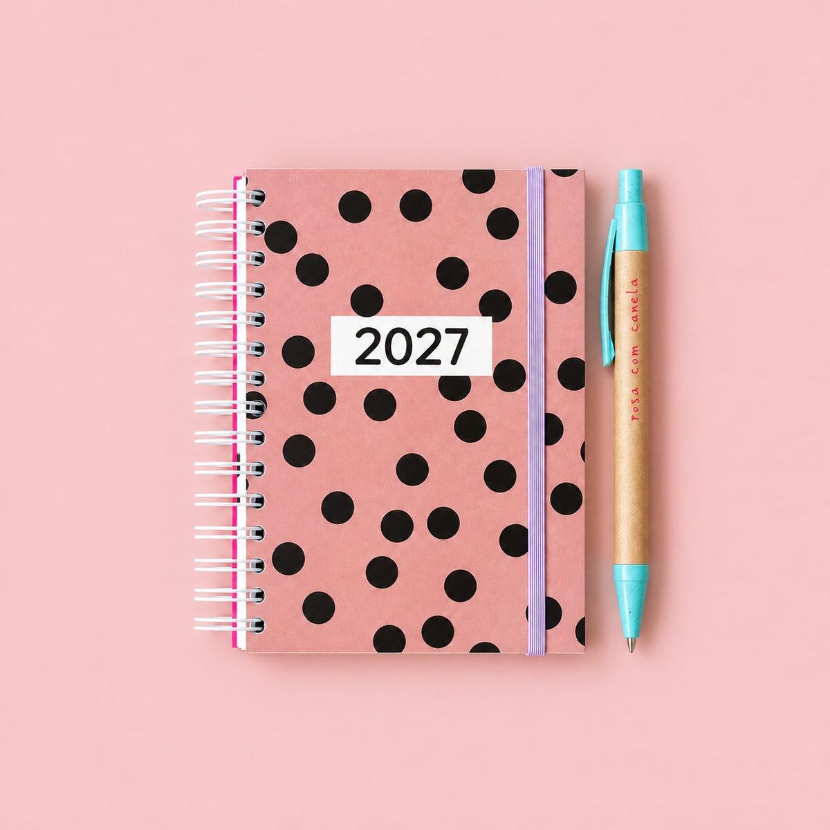 PRÉ-VENDA Agenda A6 Diária 2027 CLASSIC DOTS Pink